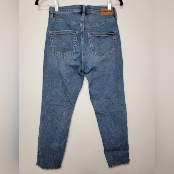 Calvin Klein Jeans Pants Short Crop Size 25 Blue Womens Denim High Rise Straight - Picture 3 of 9